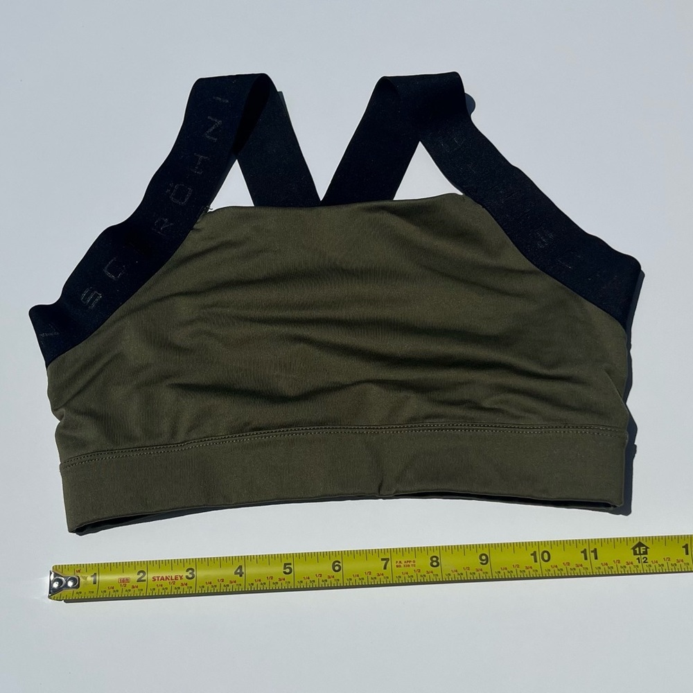 Rohnisch Kay Olive Green Sports Bra with Black Straps